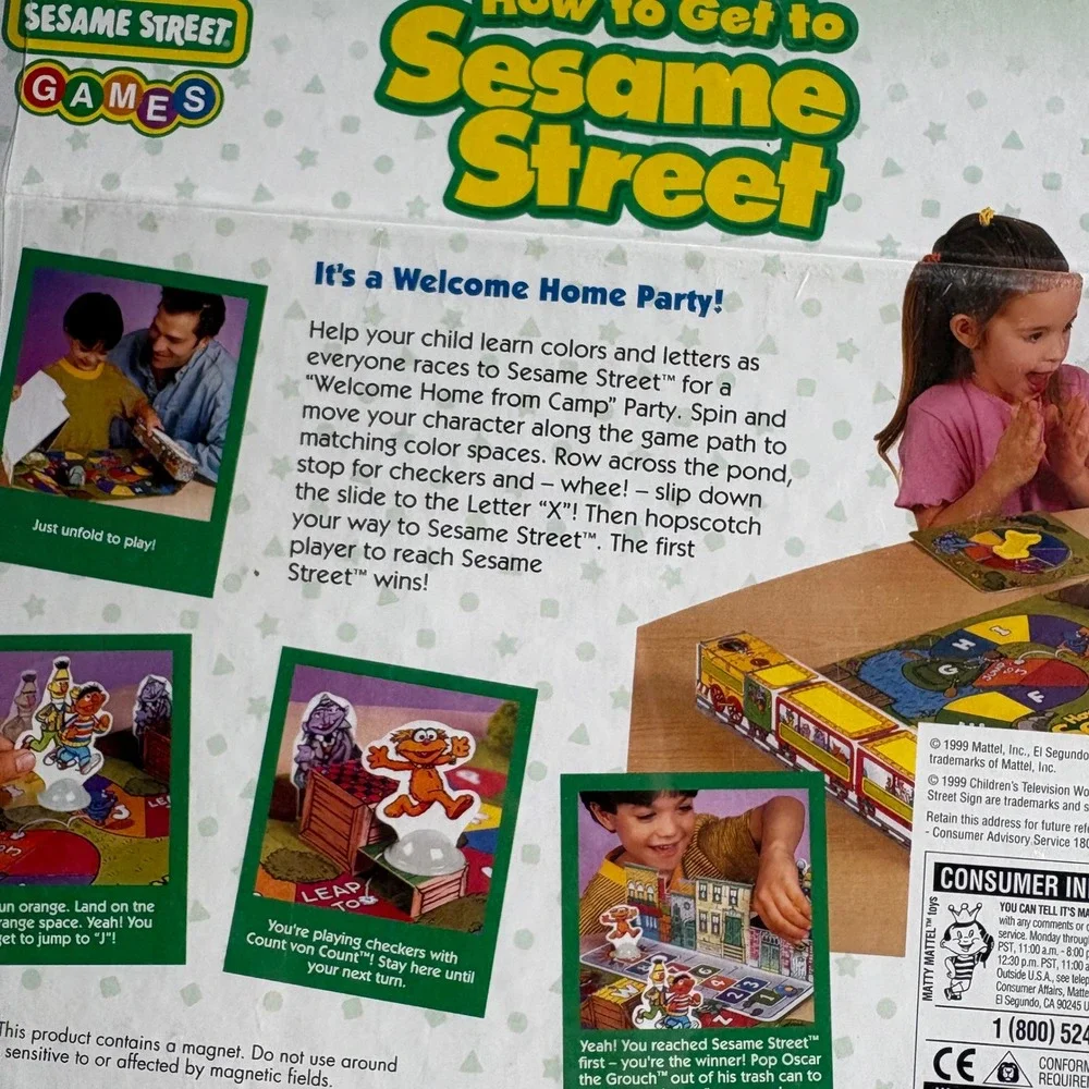 VTG 1999 Fisher-Price How to Get to Sesame Street Pop-Up Game New Sealed 3' Long